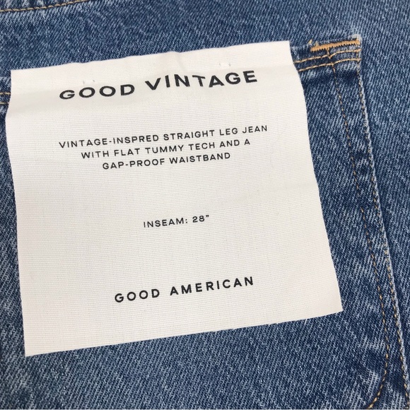 GOOD AMERICAN Good Vintage Ankle Jean Straight Leg Medium Wash Size 6 28 New - Picture 8 of 13